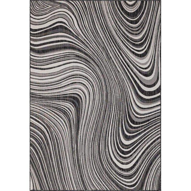 Outdoor Iris Area Rug Stone Color, Rectangle 7' x 10'