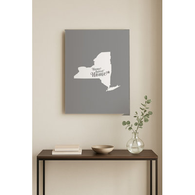 Home Sweet Rochester — New York State Silhouette — Portrait Metal Wall Art