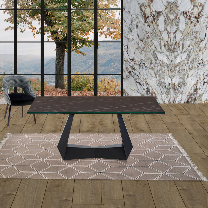 Extendable Metal Base Dining Table