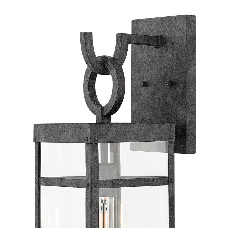 Porter Outdoor Wall Lantern, Aged Zinc, 22" H x 6.5" W x 8.25" D
