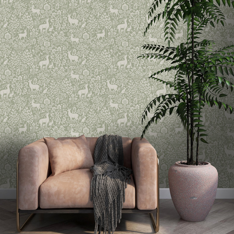 10.05m x 53cm Matte Wallpaper Roll, Green