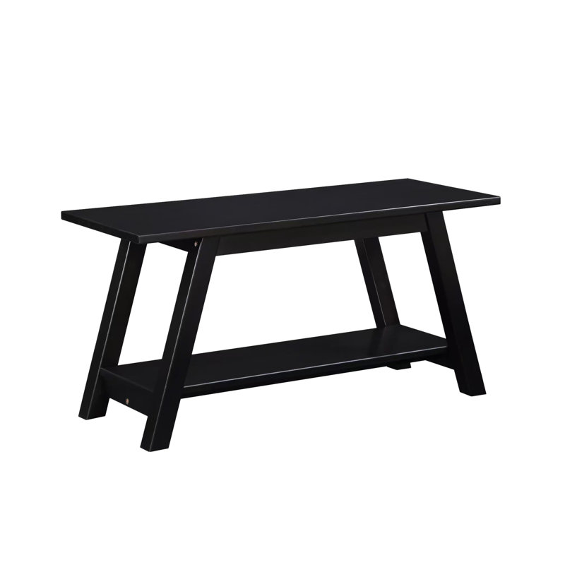 Solid Wood Bench with Shelf, Espresso