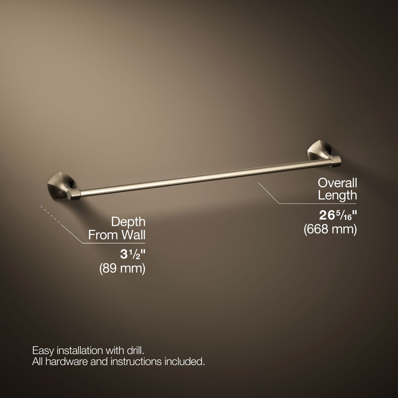 Occasion Towel Bar, 2.31" H x 24" W x 3.5" D, Vibrant Brushed Bronze