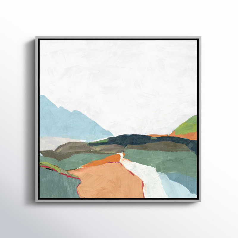 Addy April Morning - Floater Frame Painting on Canvas, 25.5" H x 25.5" W, Silver