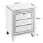 Armoire à miroir argentée 3 portes (54,6 x 40,1 x 68 cm) - Moderne et pratique pour chambre, salon, couloir. 21,5 x 15,8 x 26,8 pouces. Rangement multifonctionnel pour chambre.