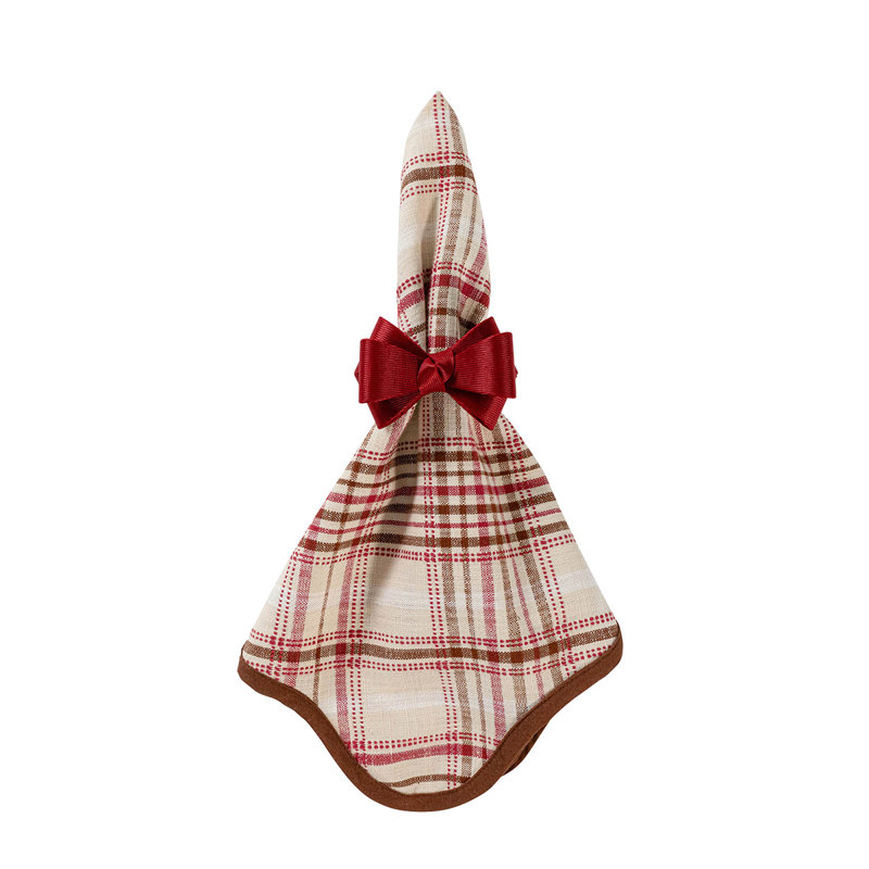 Harvest Tartan Cotton Scalloped Edge Napkin