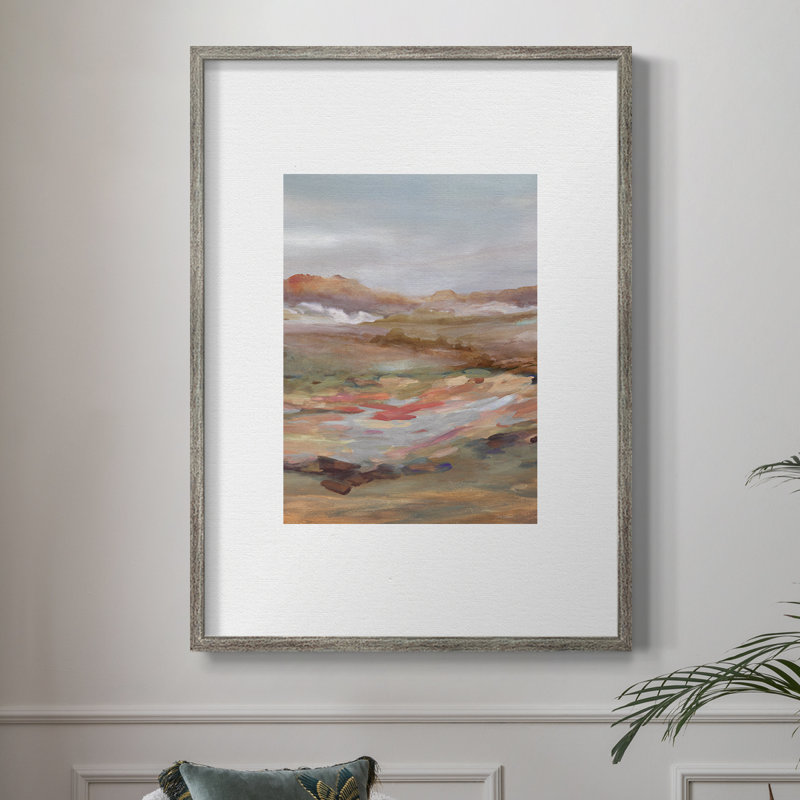 Reproduction encadrée peinte de paysage désertique - bois massif
