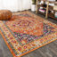 Tapis orange / bleu Dercyn-241034093