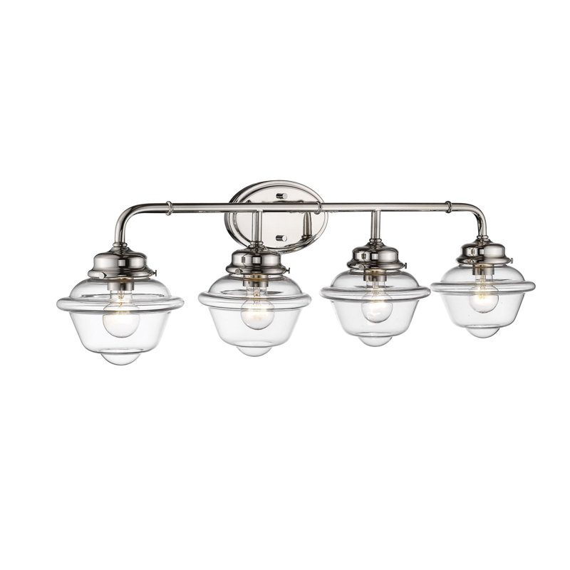 Éclairage pour salle de bain 4 lumières Felix, Nickel poli