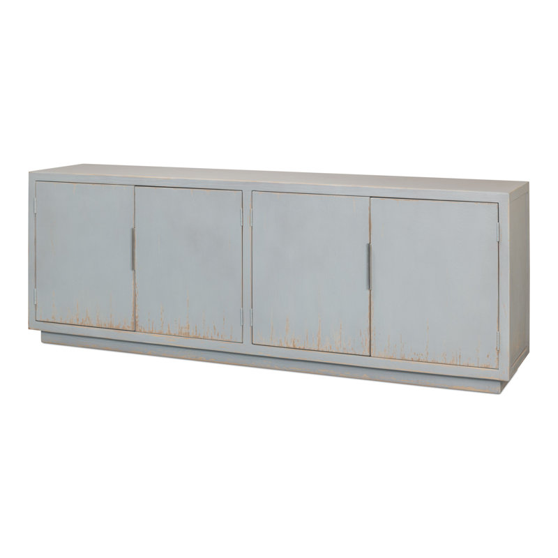 Maldives Eros Blue Reclaimed Oak 4-Door Sideboard