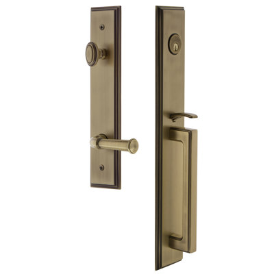 Carré Dummy Handleset with Deadbolt and Georgetown Door Lever and Carre' Rosette
