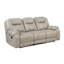 Lily Manual Reclining Sofa, Polished Pewter Grey Microfiber And Foam
