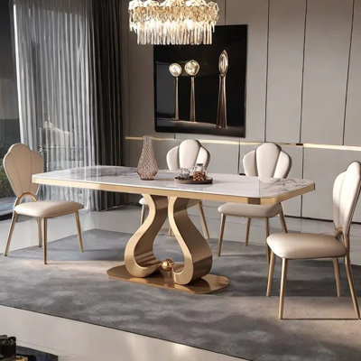 Light luxury simple rectangular dining table