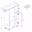 Chariot à repasser avec planche à repasser roulante, armoire à repasser polyvalente avec roues, solution de repassage compacte