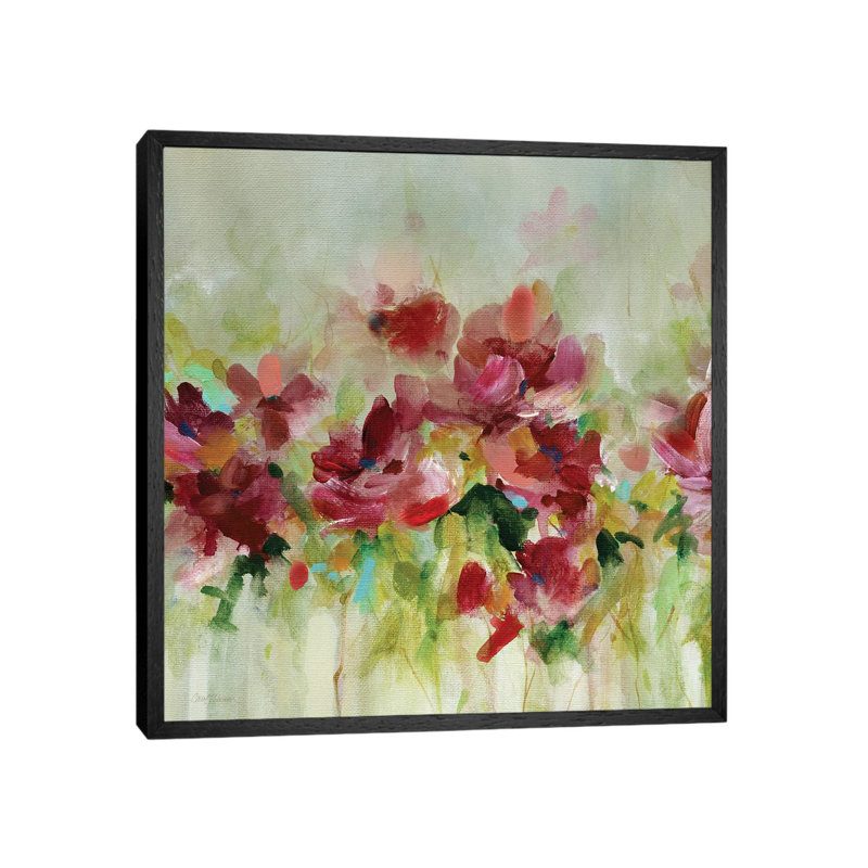 Garden Play I by Carol Robinson - Painting on Canvas, Black Framed, 45.72 cm H x 45.72 cm W