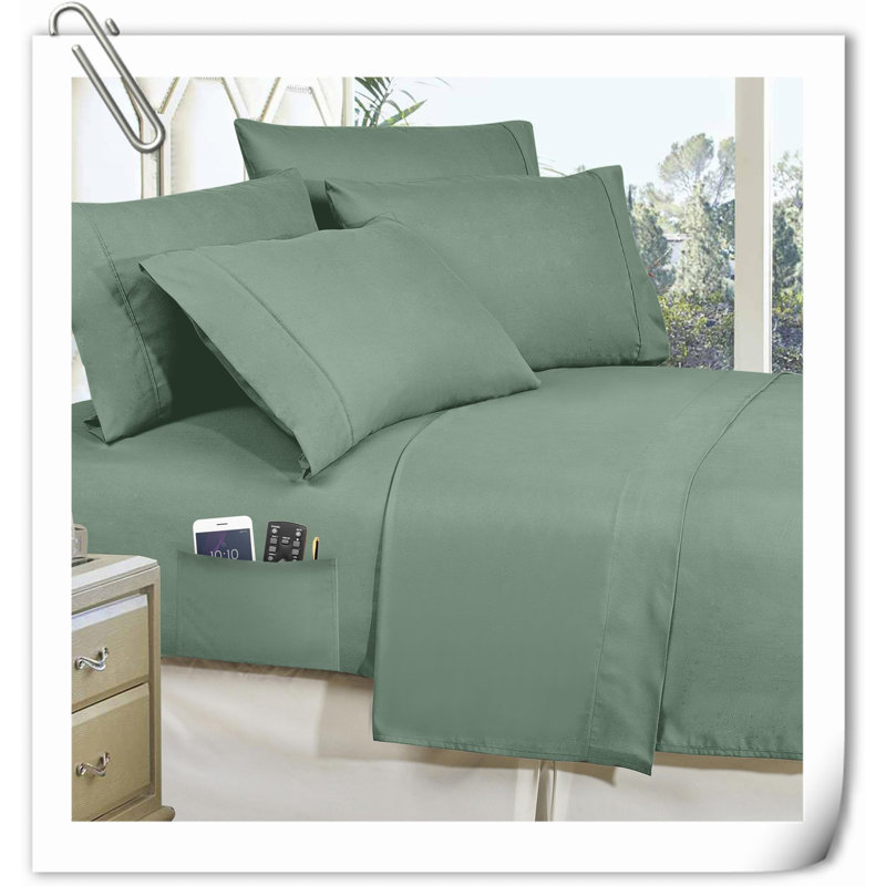 Ensemble de courtepointe en microfibre / polyester Quilts, Courtepointe grand + 7 pièces supplémentaires, Vert