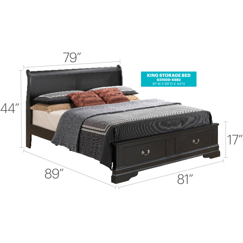 Citronelle Standard Bed, Full, Charcoal