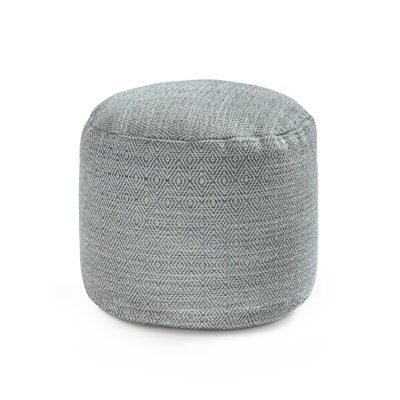 Sfera 17" Gray Maze Upholstered Pouf Ottoman