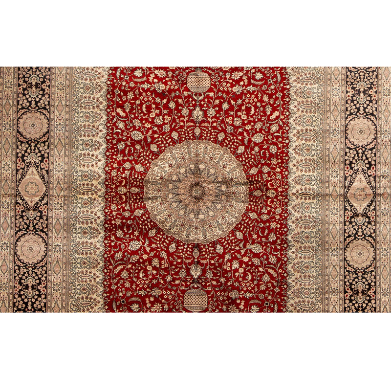 Hand Woven Silk and Wool Oriental Area Rug