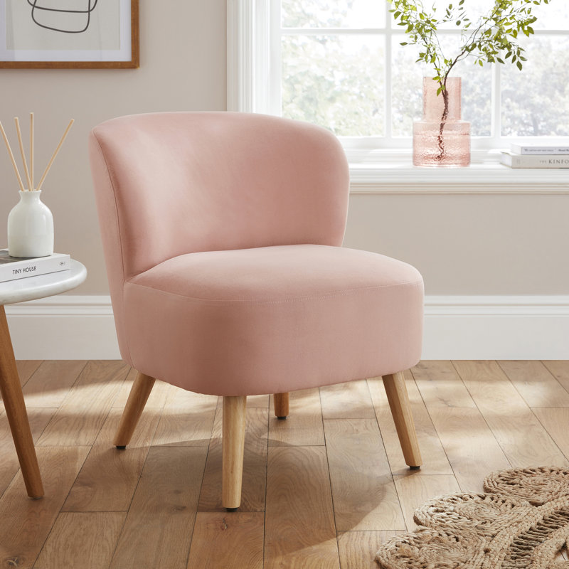 Upholstered Side Chair, Pink Velvet