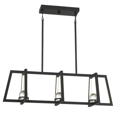 Lustre linéaire à DEL en noir mat