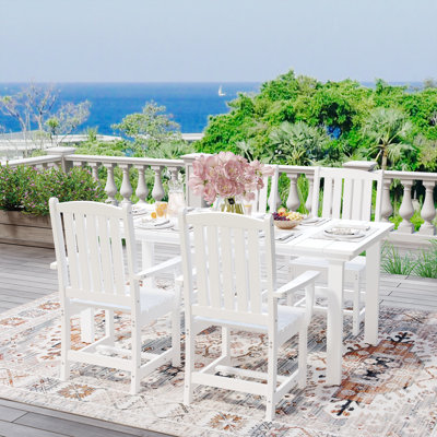 5-Piece Aluminum Frame HDPE Outdoor Dining Set With 71" Patio Table And 4 Chairs