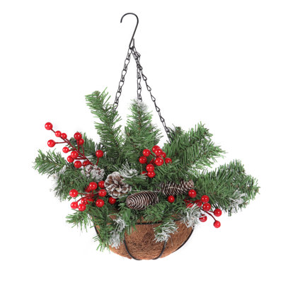 Christmas Wreath and Hanging Basket 40 x 25 cm