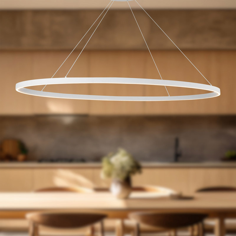 Ovale 1 - Light LED Pendant, White, 1.5" H x 53.25" W x 27.625" D