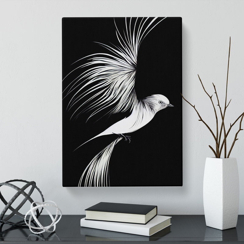 Bird Gestural - Wrapped Canvas, 50cm H x 35cm W x 3cm D