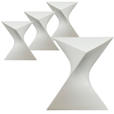 Table d'appoint sculpturale sablier de 17 po Saraye - Table de bout empilable et entièrement assemblée pour le salon, la chambre à coucher ou le patio
