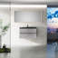 Meuble-lavabo flottant 36 po avec lavabo, meuble de rangement mural avec lavabo à quartz noir et tiroirs à fermeture en douceur entièrement assemblés-131994129