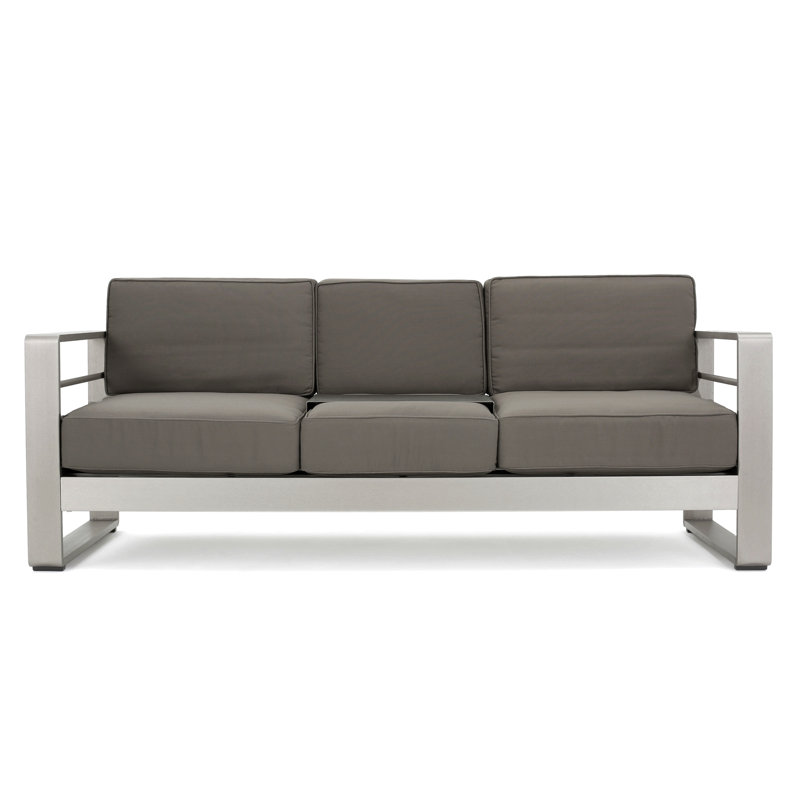 Cape Coral 2 Seater Sofa W/ Metal Tray, Light Gray