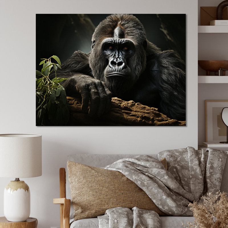 «Afrique Gorillas Serenity» sur impression sur toile, H 16 po x l 32 po x P 1 po, Toile tendue