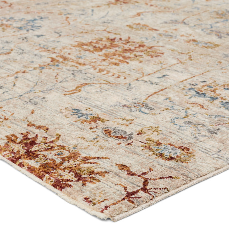 Tapis en polyester / viscose tissé à la machine Devoss en brun / beige / gris, Tapis de couloir 2 pi 5 po x 10 pi
