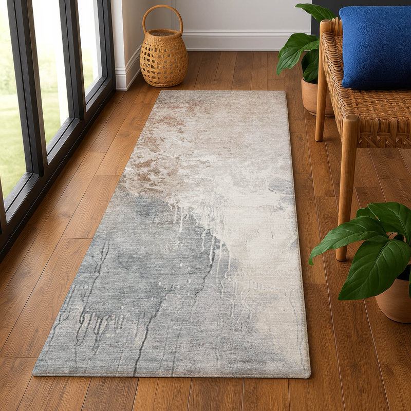 Premium Machine Washable Stallings AMF1842 Abstract Rug, Runner 2'3" x 7'6"