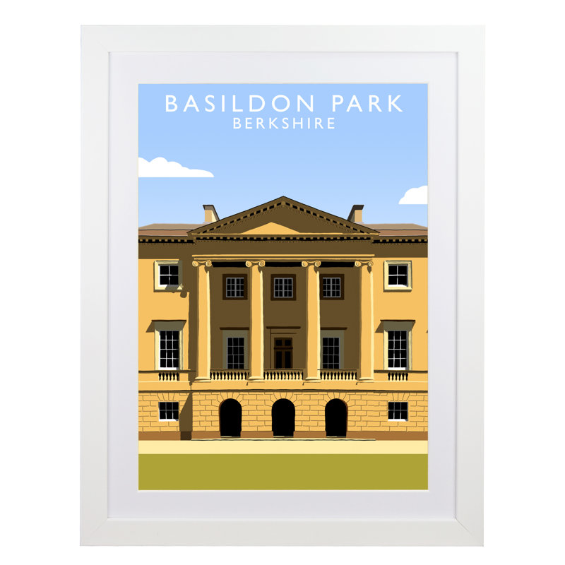 Basildon Park by Richard O'Neil - Print, 54 cm H x 44 cm W x 2.2 cm D, White Wood Frame