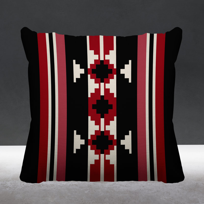 Coussin intérieur / extérieur Sakari, L 15 po x H 15 po, Rouge
