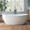 Baignoire de trempage profonde autoportante en acrylique 60 "avec trop-plein Tidal