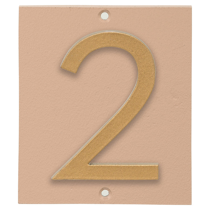 Plaque d’adresse murale sur 1 ligne flottante, Taupe, Or, Oui