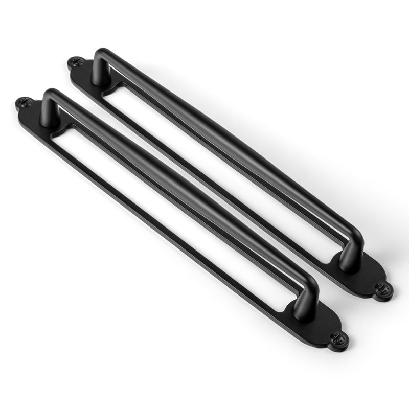 Solid Spindle Bar Pull With Backplate(G025) Multipack, 7 3/5", Black