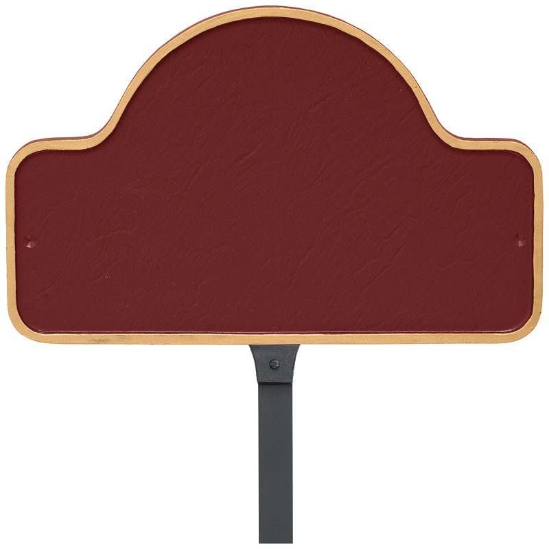 Plaque d'adresse avec arche Petite Lexington, Rouge brique / Or, Oui
