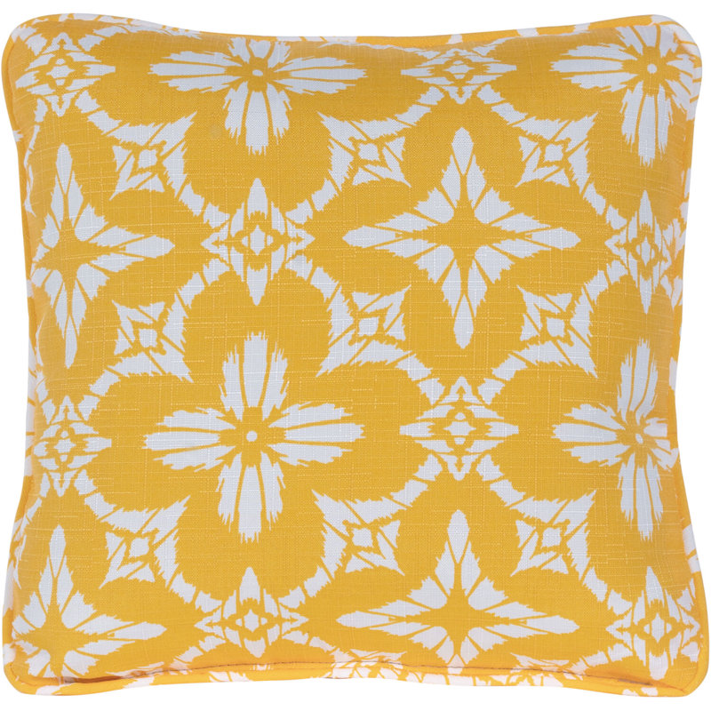 Floral Linen Outdoor Throw Pillow