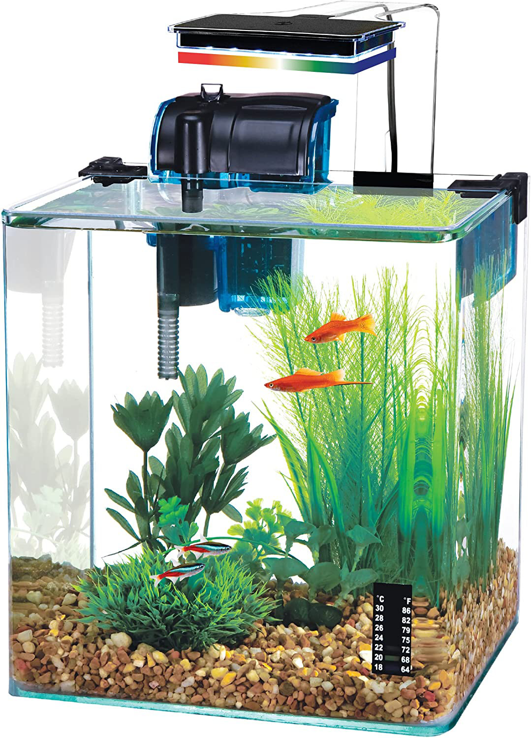 Penn Plax Water-world Vertex Gallon Aquarium Kit With Multi