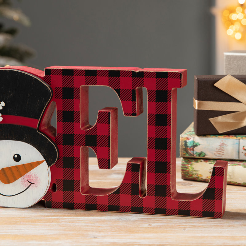 Décoration de table en bois écossais «NOEL»
