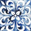 «Ashyla Lysette Geter Cobalt Tile II» par Grace Popp, impression sur toile-1672782215