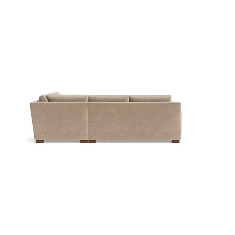 Catalina Sectional, Velvet - Beige, Right Hand Facing