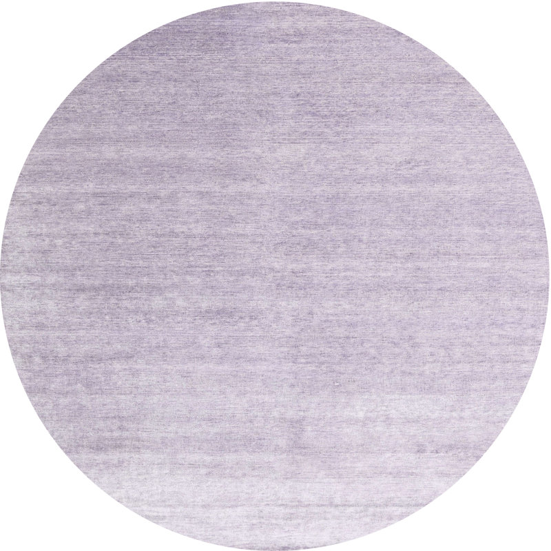 Tapis contemporain violet / gris, Rond 6 pi