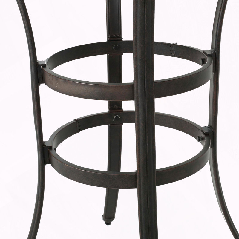 Table de bar en fonte d'aluminium avec porte-parapluie