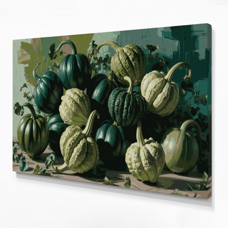 Art végétal sur toile vert Chayote, H 11 po x l 14 po