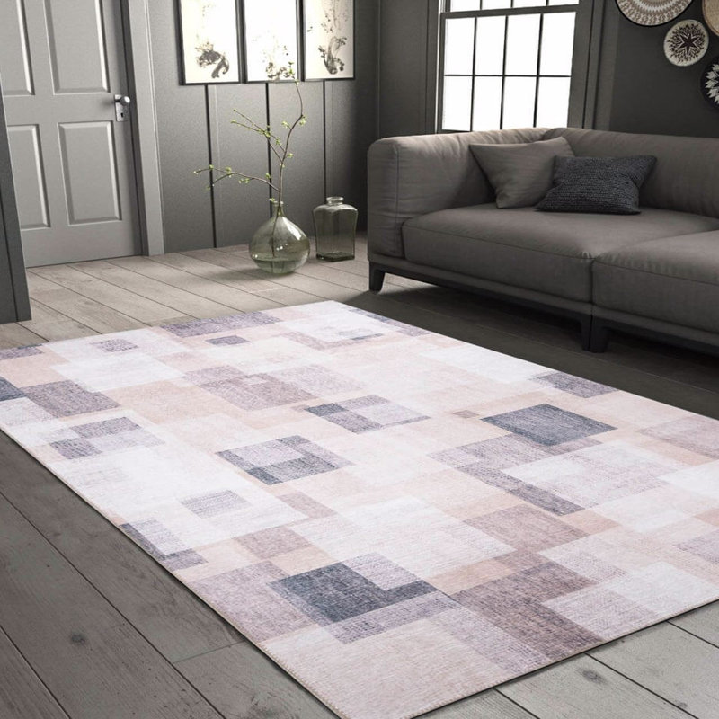 Tapis 100% polyester de qualité supérieure, 6,9 x 10,2 pi | 1850 g / m², hauteur de poils de 0,2 po | Polyester recyclé dessous | Lavable à la machine à 30 ° C | Conception douce, durable et écologique pour les espaces de vie modernes